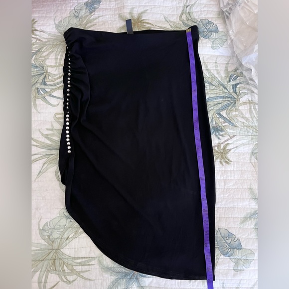 Laundry Black Asymmetrical Skirt with Diamond Embellishment on Side (Size Small) - Picture 5 of 9